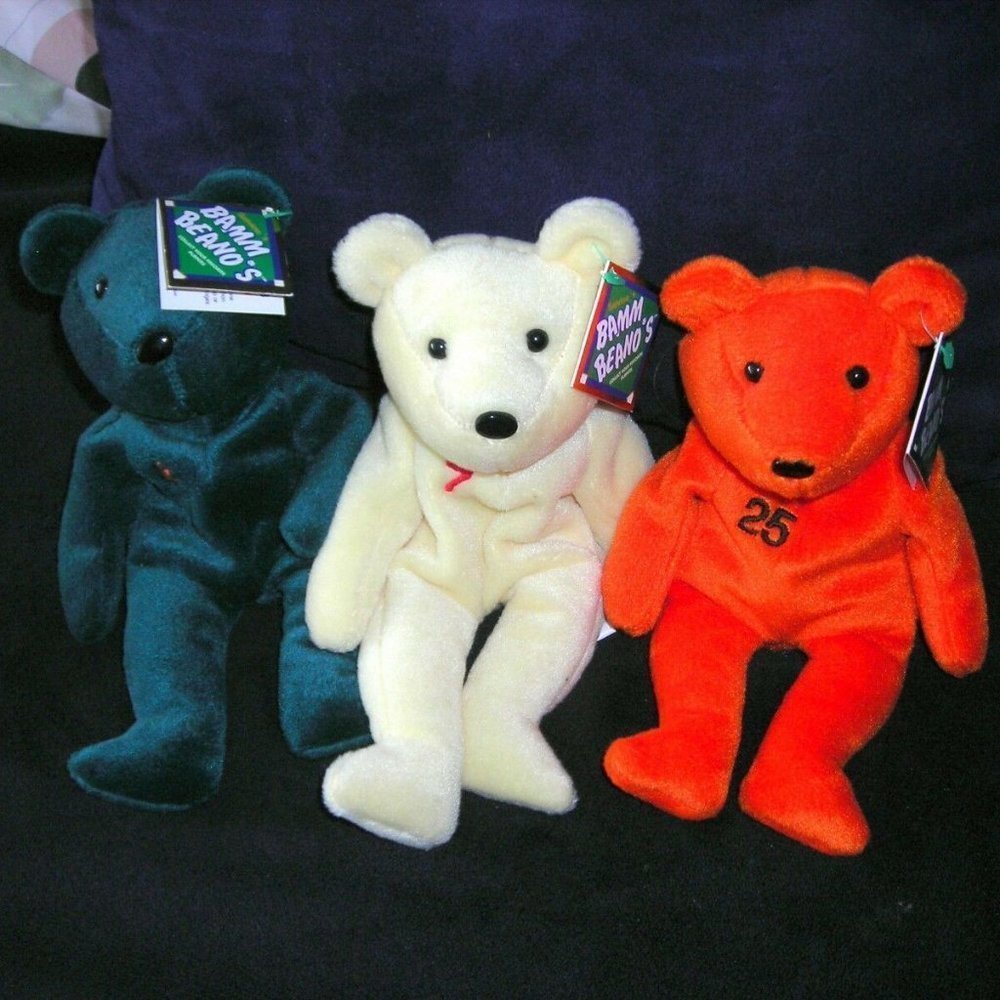 ❤️ 3 BAMM BEANO BEARS RIPKEN JR, RODRIGUEZ, BOND 1998